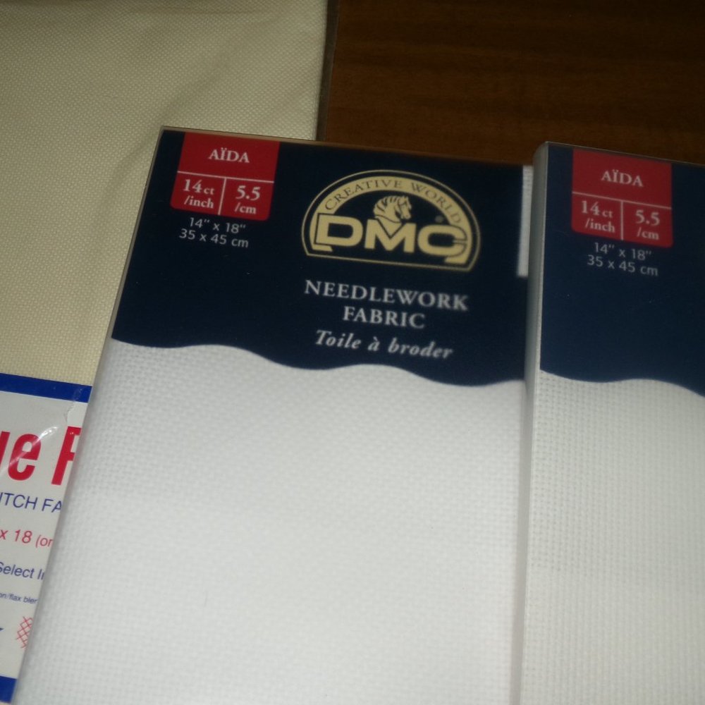 new old stock D M C 14 ct. aida cloth never opened.